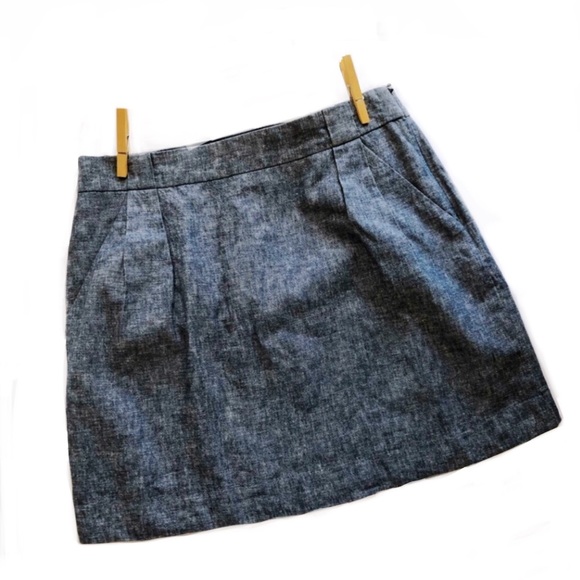 The Limited Blue Linen Chambray Mini Skirt size 6 - Picture 3 of 16